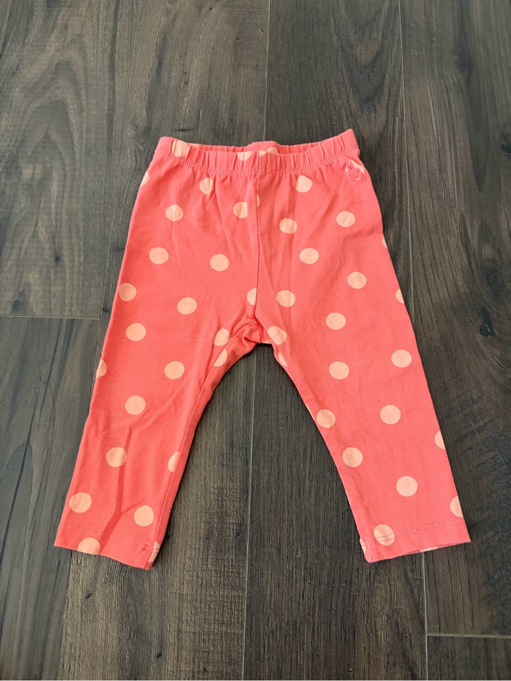 BabyGAP Coral Leggings with Light Pink Polka Dots